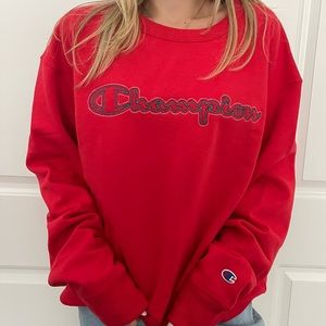 Red Champion Crew Neck Sweatshirt